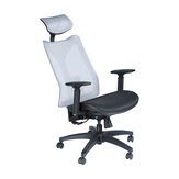 Silla de oficina BlitzWolf® BW-HOC4 con diseño ergonómico, silla de malla con soporte lumbar y función de inclinación y balanceo, reposacabezas extraíble y ajustable para oficina y hogar.