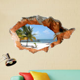 3D Strand Wandabziehbilder 38 Zoll abnehmbare Meeraufkleber für die Heimdekoration