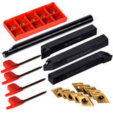 10 peças de insertos de carbeto DCMT070204 com 4 peças de suporte de ferramenta de torno de furar de 12 mm.