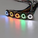 Διακόπτης πολλών χρωμάτων με προσαγωγή LED αλουμινίου ασημένιου με αυτόματο κλείδωμα τύπου αυτοκόλλητης ισχύος 12V 1-3A 16mm