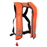 4つのリフレクタを備えた自動膨張式救命胴衣。セーリング、ボート、釣り、水泳、サーフィンに適した安全な大人用救命胴衣。最大ウエストサイズ52''