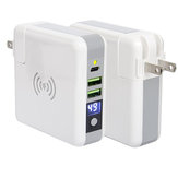 Bakeey 3 em 1 6700 mAh Power Bank 2.4A Type C Carregador USB Qi Carregador Sem Fio Com REINO UNIDO DOS EUA DA UE AU Plug