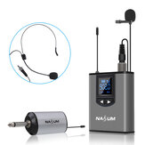 Cuffie wireless NASUM UHF Microfono / Lavalier Mic con bavero con trasmettitore da tasca e mini uscita ricaricabile da ricevitore 1/4 ''