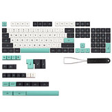 JSJT 129 Keys Black & Green PBT Keycap Set XDA Profile Sublimation Keycaps for 61 64 68 84 87 96 Mechanical Keyboards