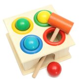 Juego educativo de aprendizaje temprano para niños y bebés: Martillo de madera para golpear bolas