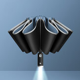 Automatischer umgekehrter Regenschirm-Auto LED Licht reflektierender Streifen-faltender Regenschirm-Taschenlampe zehn Knochen-windbeständiger Regenschirm