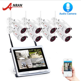 ANRAN 1080P 8-канальная беспроводная аудиозапись наблюдения камера Система IP камера На открытом воздухе Система видеонаблюдения ночного виден