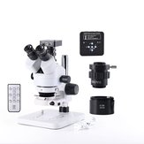 34MP 2K HD Microscopio USB Cámara con 56 luz LED Microscopio estéreo trinocular Zoom 7X-45X Microscopio de reparación para PCB Soldadura