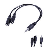 Câble audio 3,5 mm 1/8 mâle à 2 câbles femelles Y Splitter