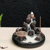 Brûleur d'encens à cône d'inversion, support pour bâtonnets et bobines d'encens, décoration de rocher de montagne, censeur parfumé.