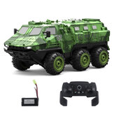 Eachine EAT07 1/16 RC Military Truck Full Proportional Control RC Army Truck with 2.4G Remote Control and LED Lights 6WD RC Armored Car 40min Play Brushed RC Vehicle Model for Adults and Kids