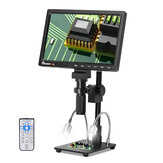 Mustool 10.1インチLCD HDビデオ顕微鏡、150倍Cマウントレンズ、電子顕微鏡カメラ、金属スタンド、プロの修理ツール