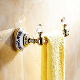 WANFAN 6318 Home Badezimmer Dekoration Luxus Doppelhaken Kristall Wandmontiert Robe Halter Handtuchhalter