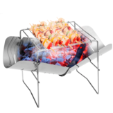 Barbecue pliable ultra-léger en acier inoxydable résistant aux hautes températures pour le camping et les barbecues