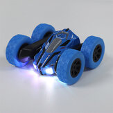 Carro RC de Acrobacias 2.4G 4WD Rotação 360° Luzes LED Controle Remoto Veículos de Duas Faces Modelo Brinquedos para Crianças