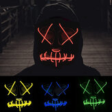 EL Soğuk Işık Maskesi LED Işığı Parlak Halloween Maskesi Kılıç Gösterisi LED Korkunç EL Tel Işık Yükseltme Gülümseme Maskeleri Hip-Hop Işık Geçiş Maskesi