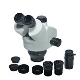 HAYEAR Simul-focale 7X-45X Trinoculaire Zoom Stereo Microscoop Hoofd Microscoop WF10X 20mm Oculair Lens