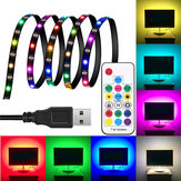 Ruban LED USB intelligent étanche WS2812 SMD5050 de 1M 2M 3M avec IC contrôlé par télécommande à 17 touches et alimentation DC5V