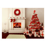 5x7ft Vinyl Christmas Tree Fireplace Gifts Stocking Background Photography Studio Backdrop