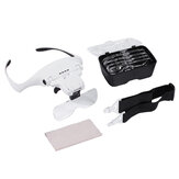 Head-Worn Magnifier 5 Interchangeable Lenses 1.0x-3.5x Touch Control 4 LED Lights USB Rechargeable Best for Mechanical Repair Reading Crafts