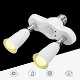 Suporte para lâmpada LED com sensor de movimento infravermelho PIR de dupla cabeça E27 e soquete AC110-240V