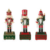 Guardia de madera grande Cascanueces Soldado Juguetes Música Caja Navidad Decoración de regalo de Navidad