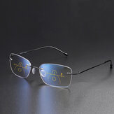 Unisex rahmenlose Mehrzweck-Anti-Blaulicht mit doppeltem Verwendungszweck Intelligente automatische Zoom-Lesebrille Presbyopische Brille