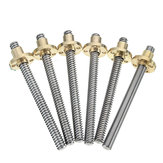 3D Printer T8 1/2/4/8/12/14mm 400mm Lead Screw 8mm Thread With Copper Nut For Stepper Motor