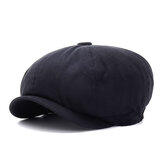 Men Summer Cotton Newsboy Beret Cap Outdoor Casual Visor Cabbie Hat 