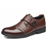 Men Hook Loop Genuine Leather Formal Business Shoes