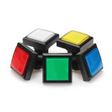 Botón de luz LED azul, rojo, blanco, amarillo y verde de 44x44 mm para consola de juegos Arcade DIY