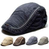 Mens Cotton Berets Caps Embroidery Painter Casual Outdoor Visor Forward Hat