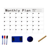 Magnetic Calendar Sticker Soft Whiteboard Set Drawing Board Removable Refrigerator Stick Message Board Erasable Month and Week Schedule