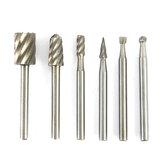 Doersupp 6Pcs 1/8 Inch Shank Milling Rotary File Burrs Bit Set Wood Working Carving Tools