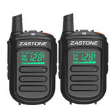 2Pcs Zastone mini9 Walkie Talkie UHF 400-470MHz Dos vías Radio Comunicador de transmisor FM Radio