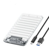 Caixa de disco rígido ORICO de 2,5 polegadas transparente SATA para USB3.0 / Type-C para caixas de unidades de estado sólido para PC e laptop de até 6 TB