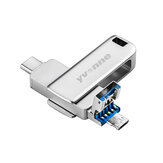 ايفون 3 في 1 256G USB Flash درايف USB3.0 Type C MicroUSB Pendrive 32G 64G 128G Thumb Drive Memory Disk 360 ° Rotation U Disk