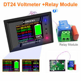Afficheur numérique DC 0-380V Voltmètre Ampèremètre Testeur de capacité de batterie Jauge de carburant de batterie Compteur de puissance + Module de relais