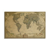 世界地図ポスタークラフトペーパーウォールポスターDIYウォールアート28インチX 18インチ