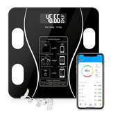 KALOAD® Pèse-personne USB+Énergie solaire avec graisse corporelle Pèse-personnes intelligents sans fil pour le poids corporel à la salle de bain Analyseur de composition corporelle
