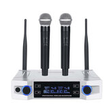 Profesjonalny system bezprzewodowego mikrofonu UHF 2-kanałowy 2 bezprzewodowe mikrofony ręczne Karaoke Mowa Partytury Mikrofon kardioidalny