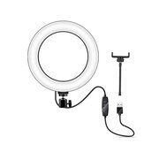 Mcoplus LE-10 18W 3200K-5500K 10 inch Dimbare LED Selfie Ring Light USB fotografie Video Vullamp met Telefoonhouder Mini Balhoofd