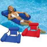 Luftmatratze mit Rückenlehne für den Schwimmpool im Sommer, aufblasbar und klappbar.