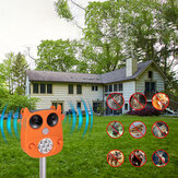 JLT-866 Solar Ultraschall-Tierschreck mit 7 blinkenden LED-Lichtern Tiere erschrecken Garten PIR-Sensor Vogelkatze Hund Abwehrmittel