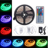 5M 24W RGB SMD5050 Waterproof 300 LED Strip Light + 44 Key Remote 12V 2A Power Adapter Full Kit Christmas Decorations Clearance Christmas Lights