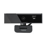 Rapoo C270AF Webcam Autofocus Volledig HD 1080P 60FPS 85° Groothoek Kijkhoek 360° Horizontale Rotatie Bekabelde USB-webcamera met lensafdekking Ingebouwd stereogeluid Ruisonderdrukkingsmicrofoon