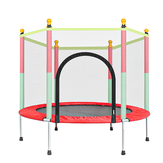 【EU Direct】Okragły domowy trampolin do skakania wewnątrz dla dzieci i dorosłych, narzędzia do ćwiczeń i fitnessu z ogrodzeniem i poduszką