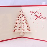クリスマス3Dポップアップクリスマスツリーペーパー彫刻グリーティングカードクリスマスギフトパーティーグリーティングカード 