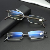 Unisex Anti-mavi Işık Metal Yarım Çerçeve Asılı HD Işık Okuma Gözlüğü Yaşa Bağlı Gözlük Kutusu İle