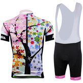 AOGDA Tree Bike kledingset voor fietsen met korte mouwen en armwarmers voor vrouwen